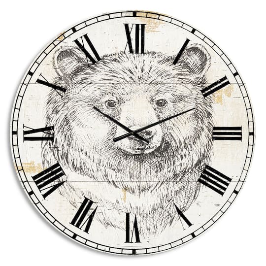 Designart 'Bear Wild And Beautiful Iv Traditional Wall Clock